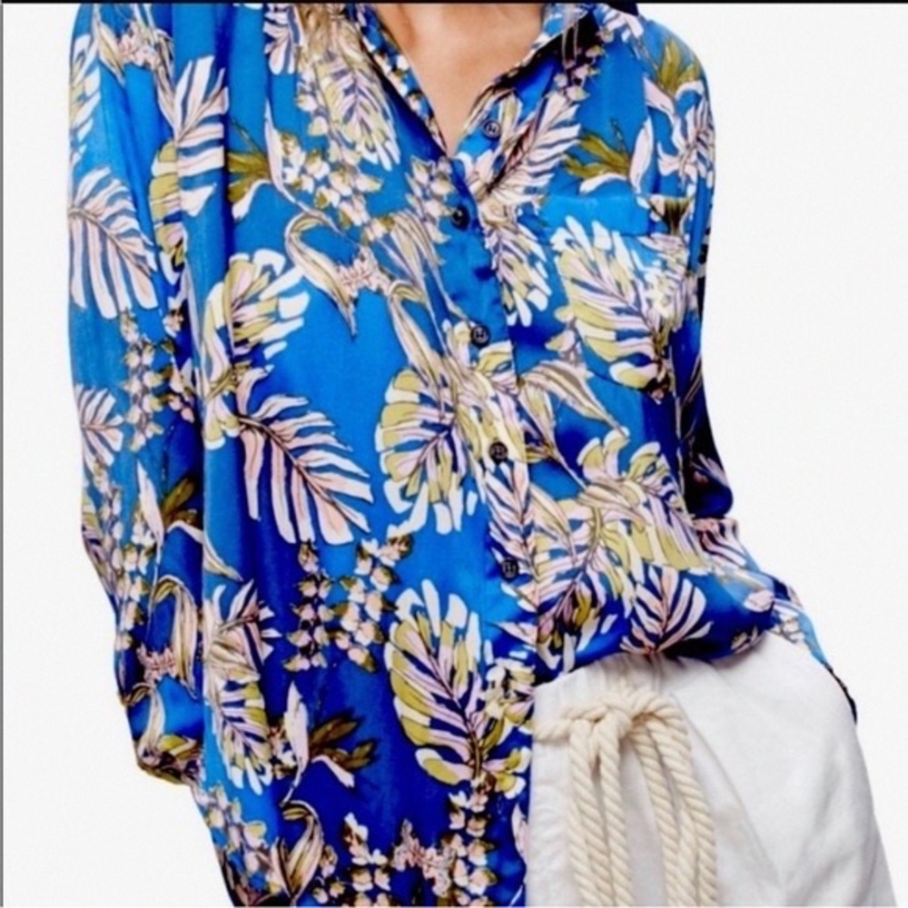 Floral Blue Women's Top